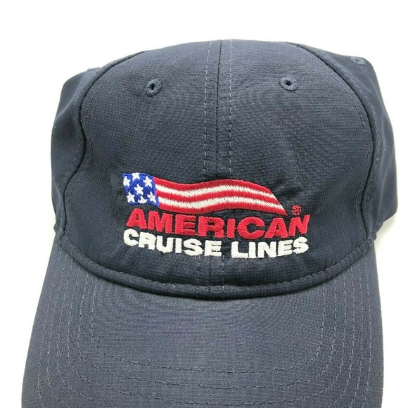 American Cruise Lines Hat Cap Strapback Navy Blue Patriotic Vacation Small Ship - Picture 2 of 9
